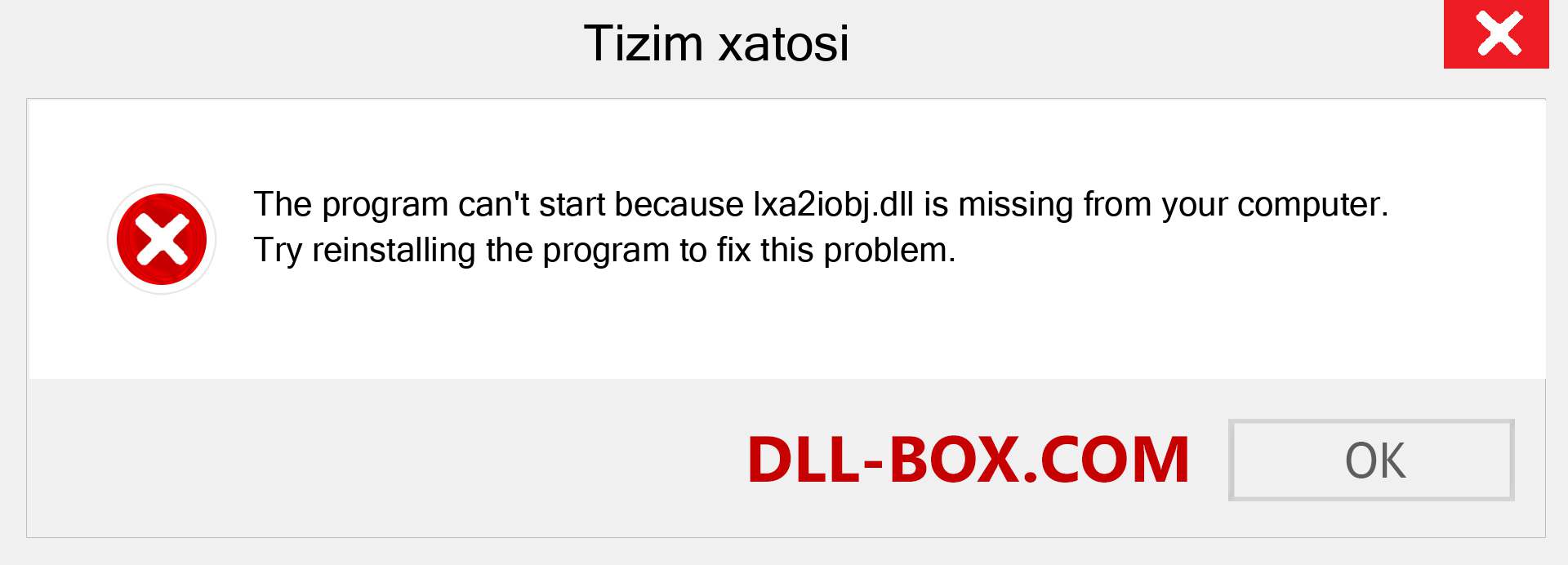 lxa2iobj.dll fayli yo'qolganmi?. Windows 7, 8, 10 uchun yuklab olish - Windowsda lxa2iobj dll etishmayotgan xatoni tuzating, rasmlar, rasmlar